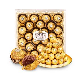 FERRERO ROCHER/费列罗 夹心巧克力 T24粒礼盒装 意大利进口 喜糖巧克力礼盒 金莎榛果仁 小爷猪海外专营店