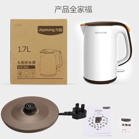 九阳 【双层防烫保护】开水煲304不锈钢热水壶大容量烧水壶1.7L
